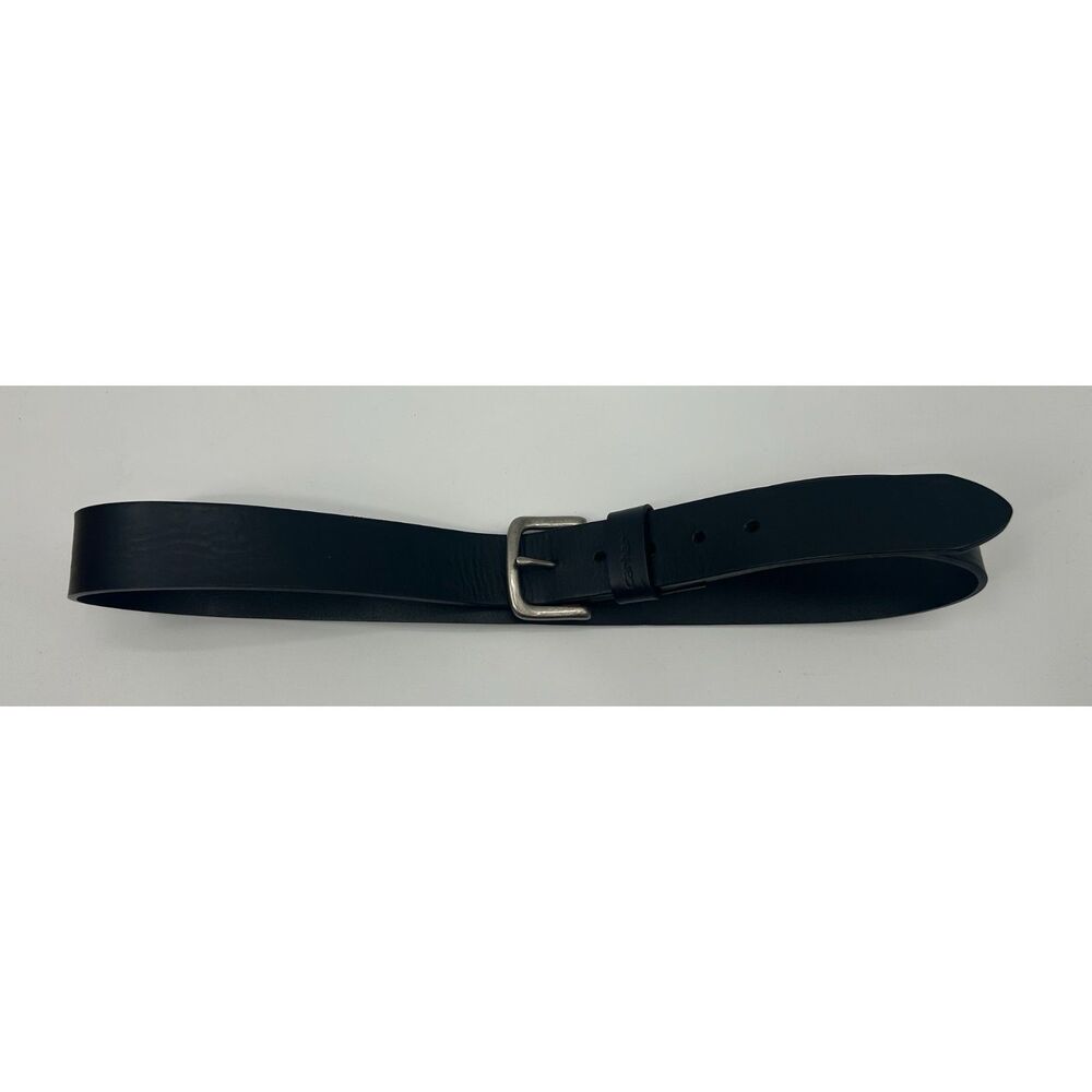 Men's Carhartt 38” Black Leather Belt W Logo Stitching Heavy Duty